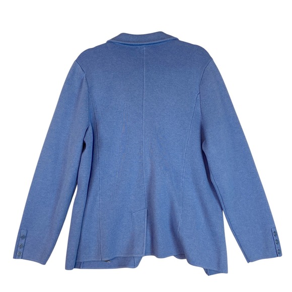 Talbots Knit Sweater Blazer Jacket Women's XL Career Office Periwinkle Blue - Picture 2 of 5